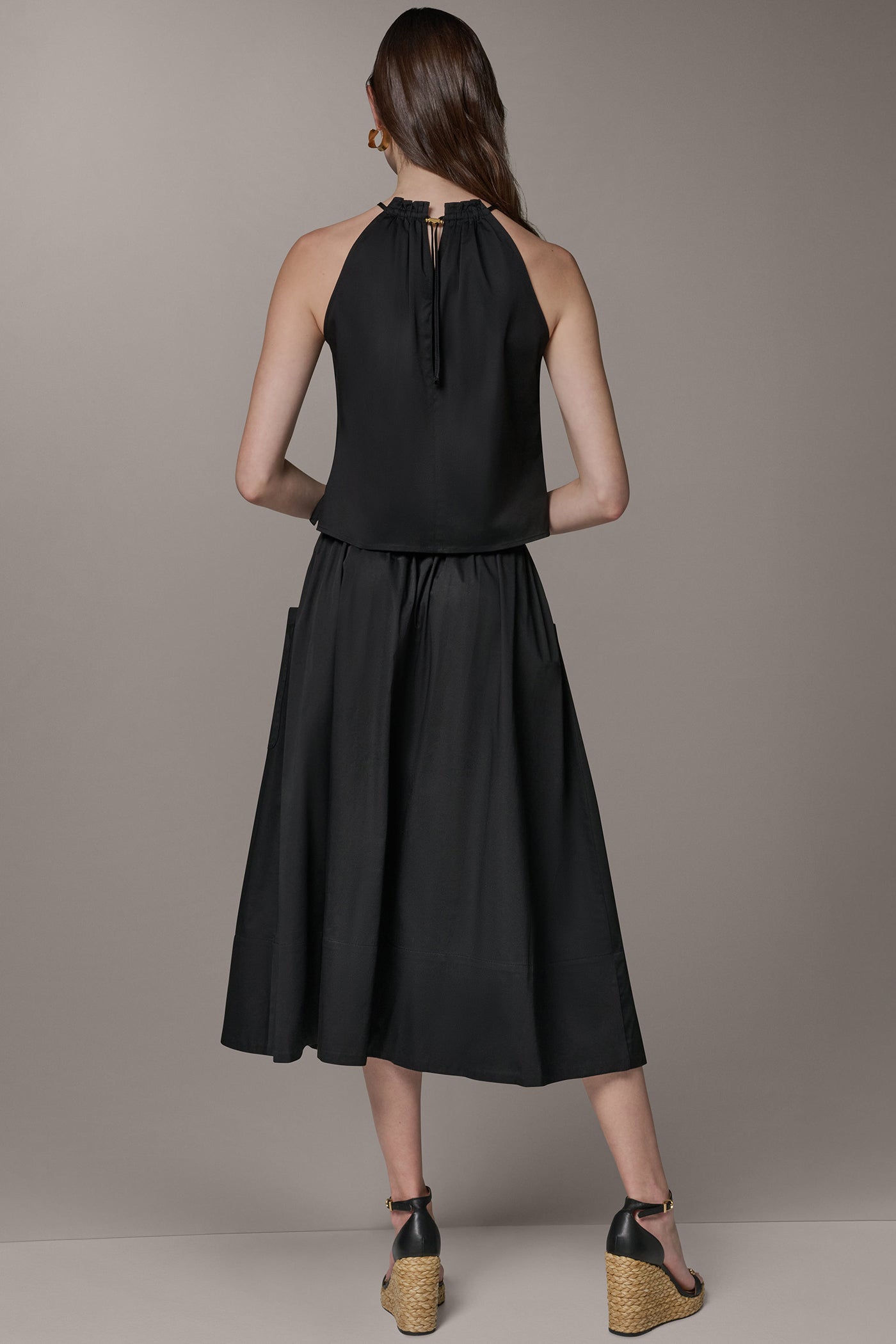 TWO-PIECE HALTER TOP AND MIDI SKIRT