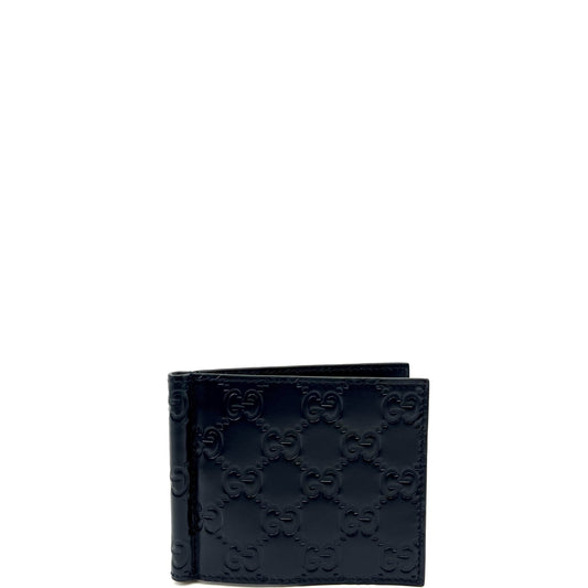 GUCCI Signature Leather Clip Wallet